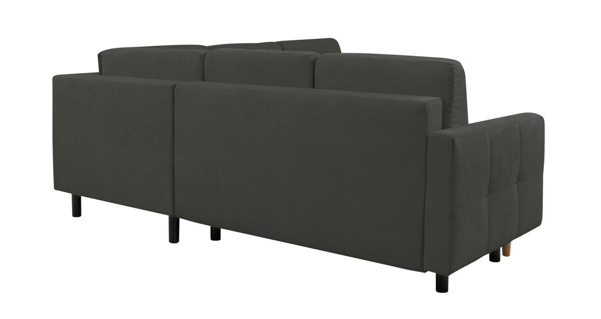 Ecksofa Noret, Schwarz S: 242x242 Cm - Buchefarben/Schwarz, Design, Textil (242/242cm) - MID.YOU