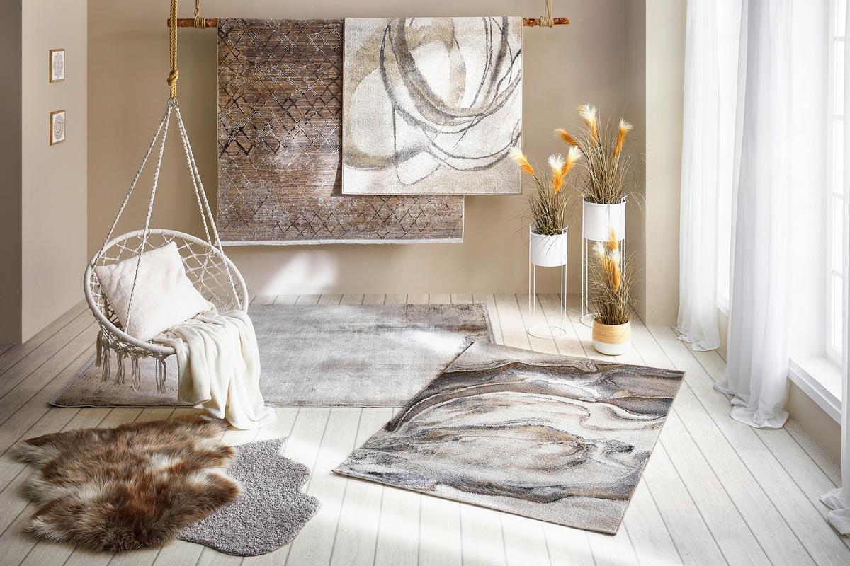 TKANÝ KOBEREC Perle, 120/170cm, béžová - béžová, Moderní, textil (120/170cm) - Mömax