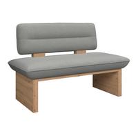 Sitzbank Beluna II Webstoff grau, B: 160cm - Eichefarben/Schwarz, KONVENTIONELL, Holzwerkstoff/Textil (160/87/67cm) - James Wood