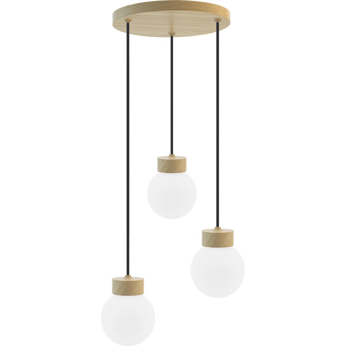 Hängeleuchte 8570545 B-Orb 3-Eiche/ceiling - Naturfarben, Basics, Glas/Holz (34/150cm)