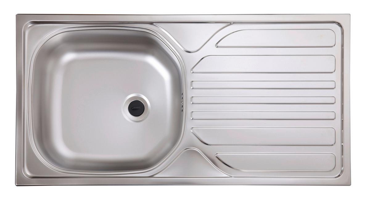 Miniküche Mit Kühlschrank B: 150 Cm Grau/buchefarben - Buchefarben/Grau, KONVENTIONELL, Holzwerkstoff (150cm) - Respekta
