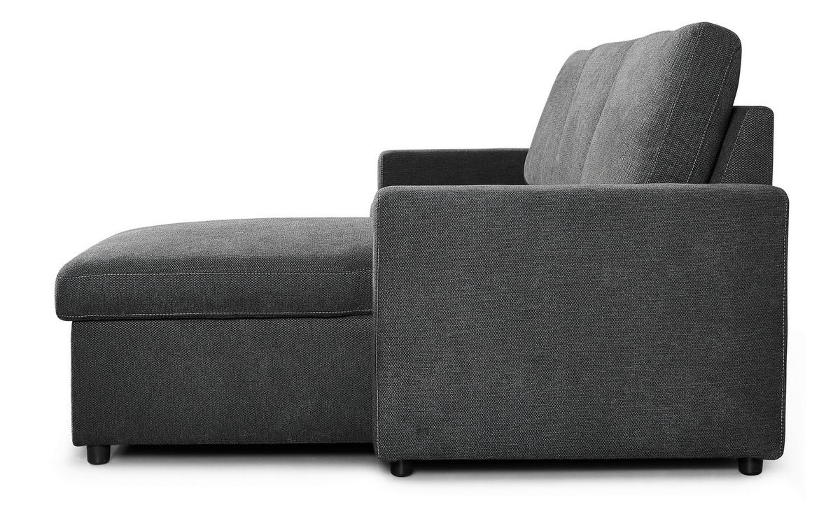 Rohová sedačka SORO, obojstranná, antracitová - čierna/antracitová, Basics, kov/drevo (227/89/148cm) - Based