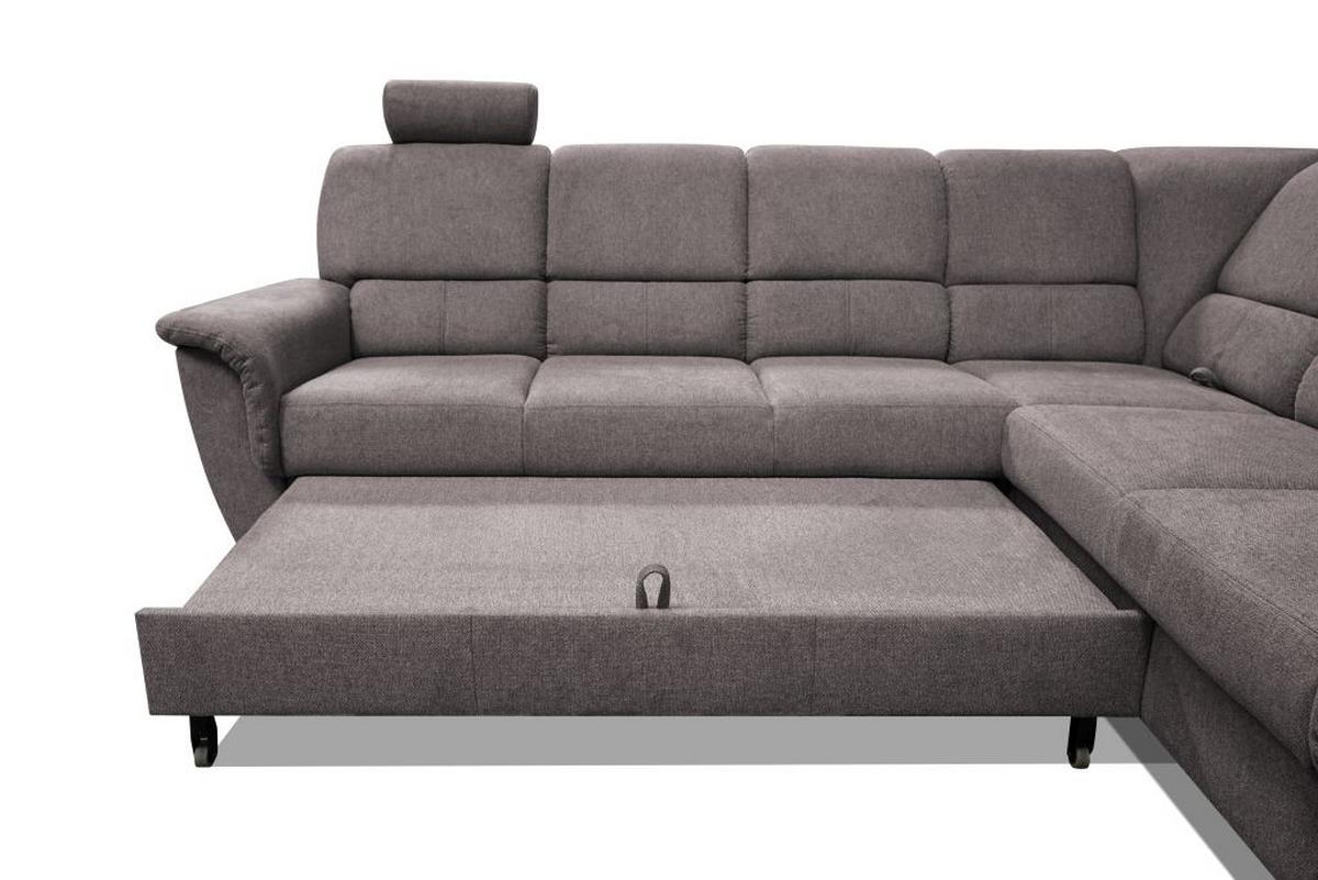 Sedačka MARSYLIA, pravá, šedohnědý velur, s relax.rohem - černá/barvy stříbra, Design, kov/dřevo (270/216cm) - MID.YOU