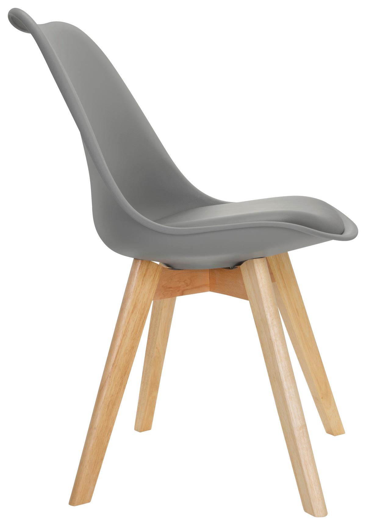 Stuhl-Set 4er Scandi Grau/Buchefarben - Buchefarben/Grau, MODERN, Holz/Kunststoff (48/87/56cm) - MID.YOU