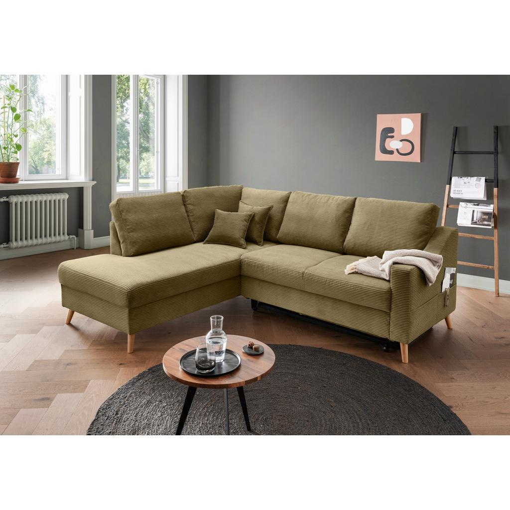Ecksofa Valentina Olivgrün S: 200x230 cm