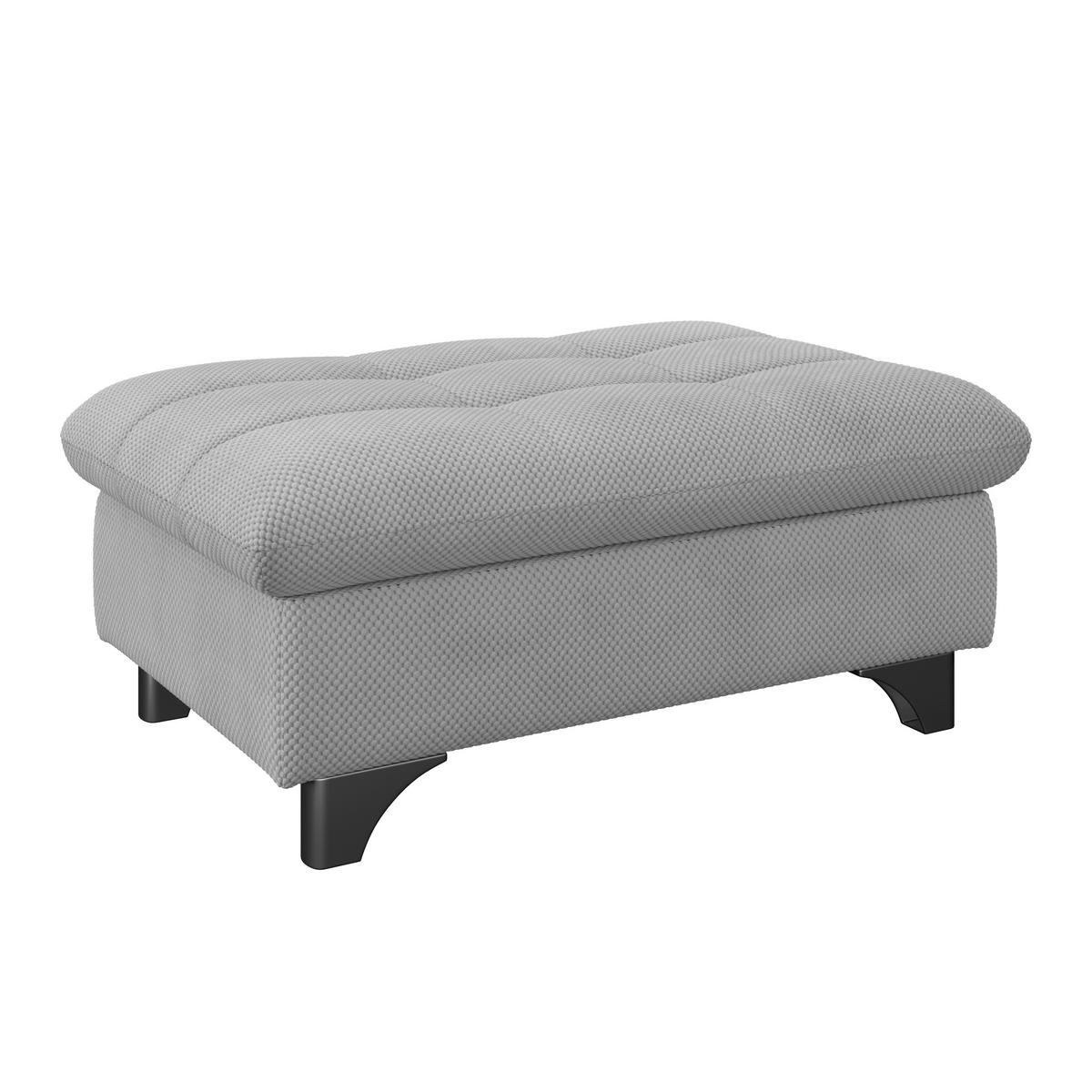 Hocker Gemini Hellgrau, B: 108cm - Chromfarben/Hellgrau, KONVENTIONELL, Textil (108/46/108cm)