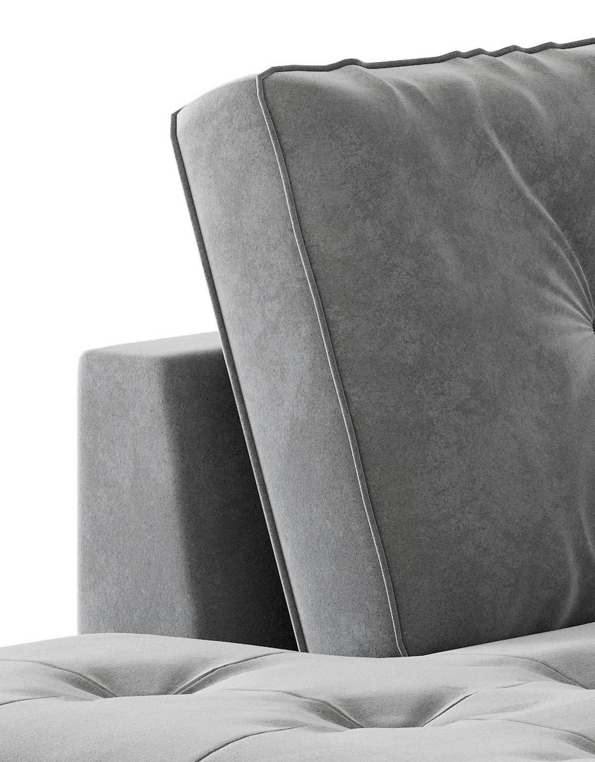 Ecksofa Scott - Edelstahlfarben/Anthrazit, Design, Textil (259/205cm) - Livetastic