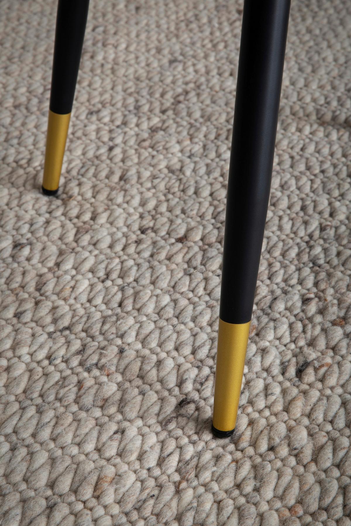 Stuhl-Set Grau B: 55 cm - Goldfarben/Schwarz, Design, Textil/Metall (55/83/53cm) - MID.YOU