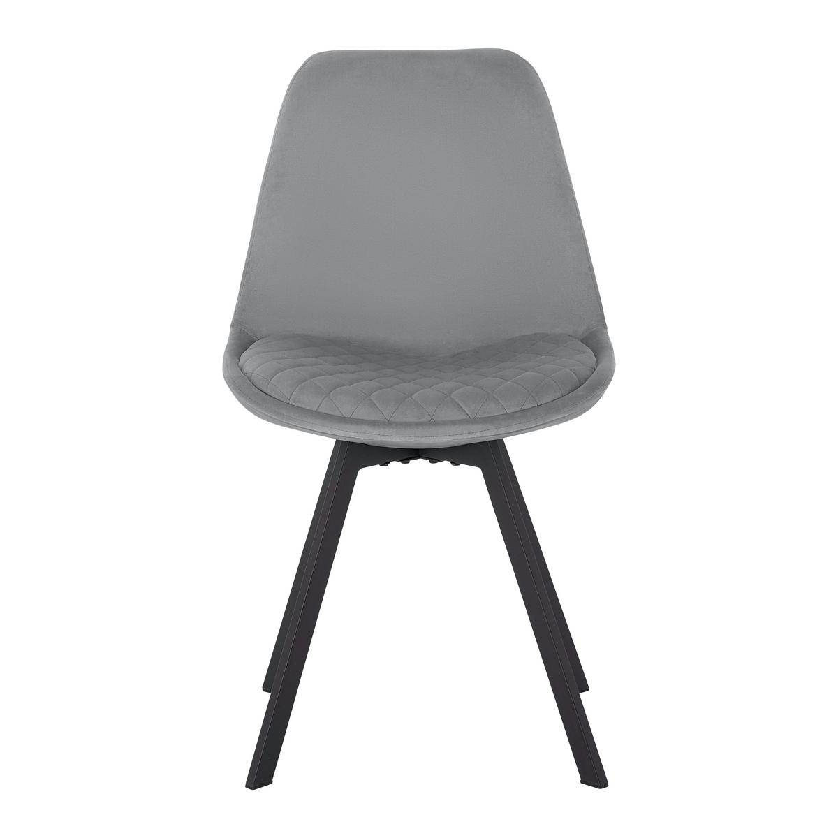 Židle Isabella samet - šedá - šedá/černá, Moderní, kov/dřevo (49/83/53cm) - Livetastic