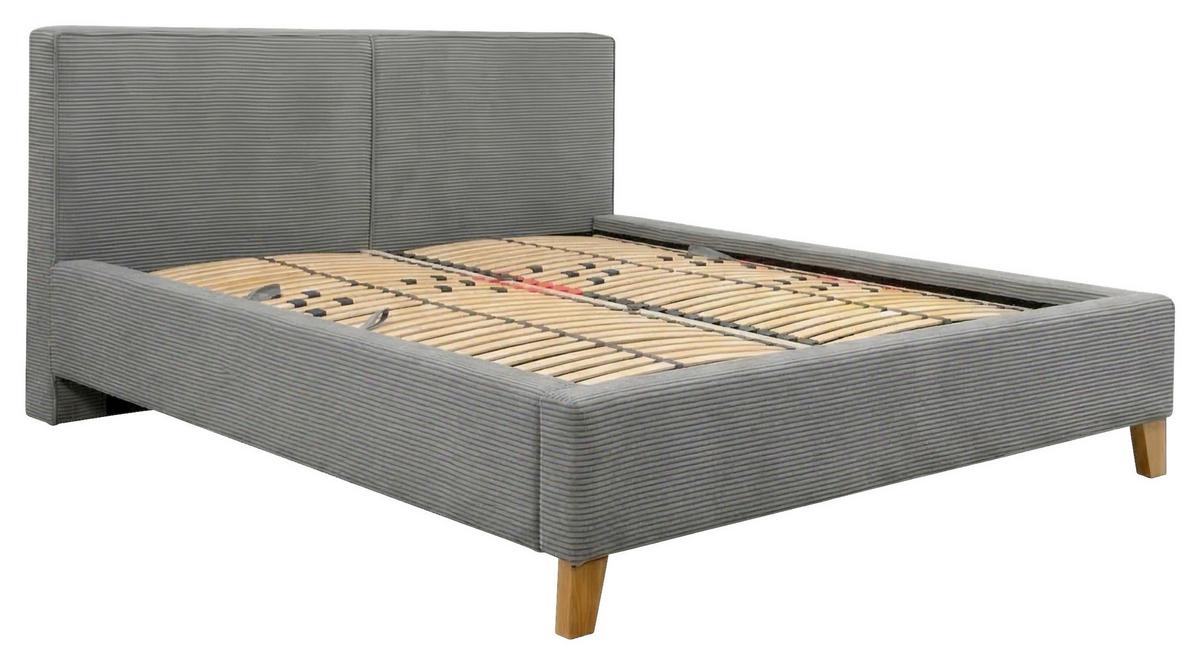 Polsterbett Fiora mit Bettkasten 200x200 - Grau, MODERN, Holz/Textil (200/200cm) - MID.YOU