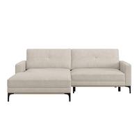 Ecksofa mit Schlaffunktion & Bettkasten Bergamo Creme - Creme/Schwarz, MODERN, Textil (162/238cm) - Ondega