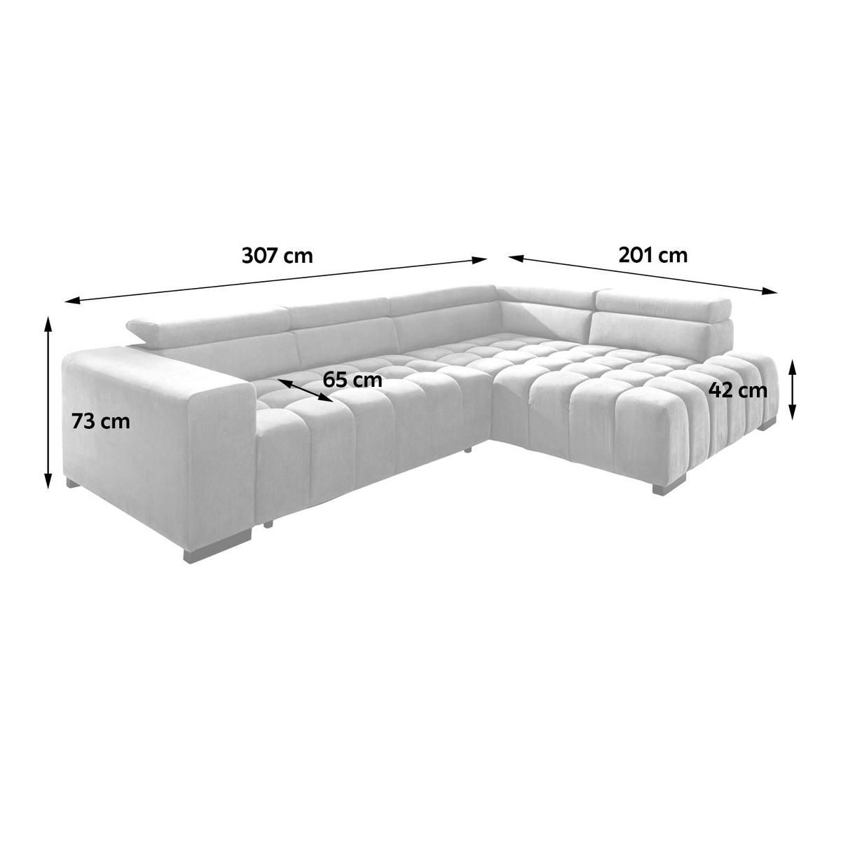 Eckschlafsofa Elias Neu Grün S: 307 cm - Schwarz/Grün, Design, Textil (307/201cm) - Livetastic