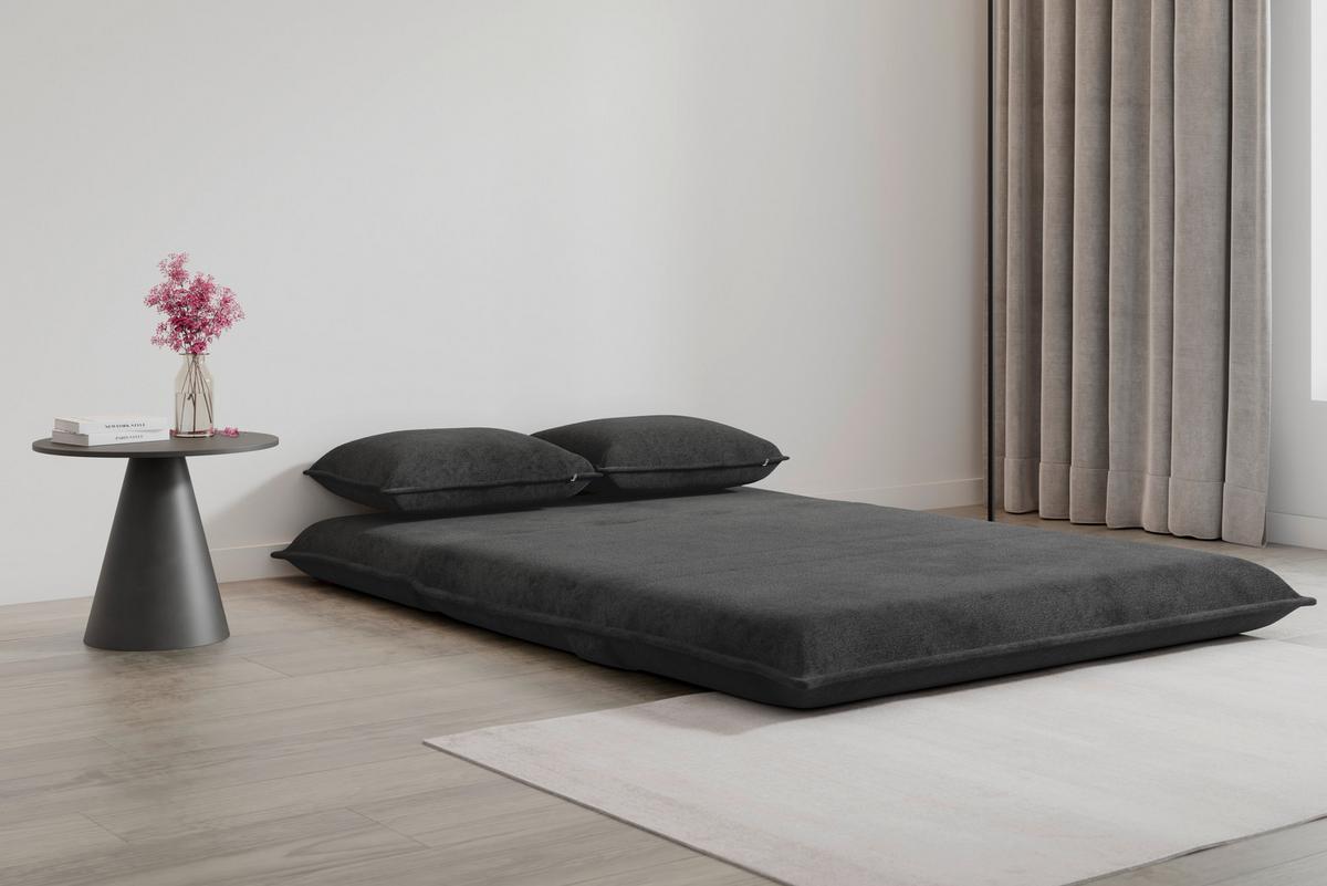 Rozkládací pohovka MACY, tmavě šedá, max. 240 kg - tmavě šedá, Moderní, kov/textil (141/68/87cm) - Bessagi Home