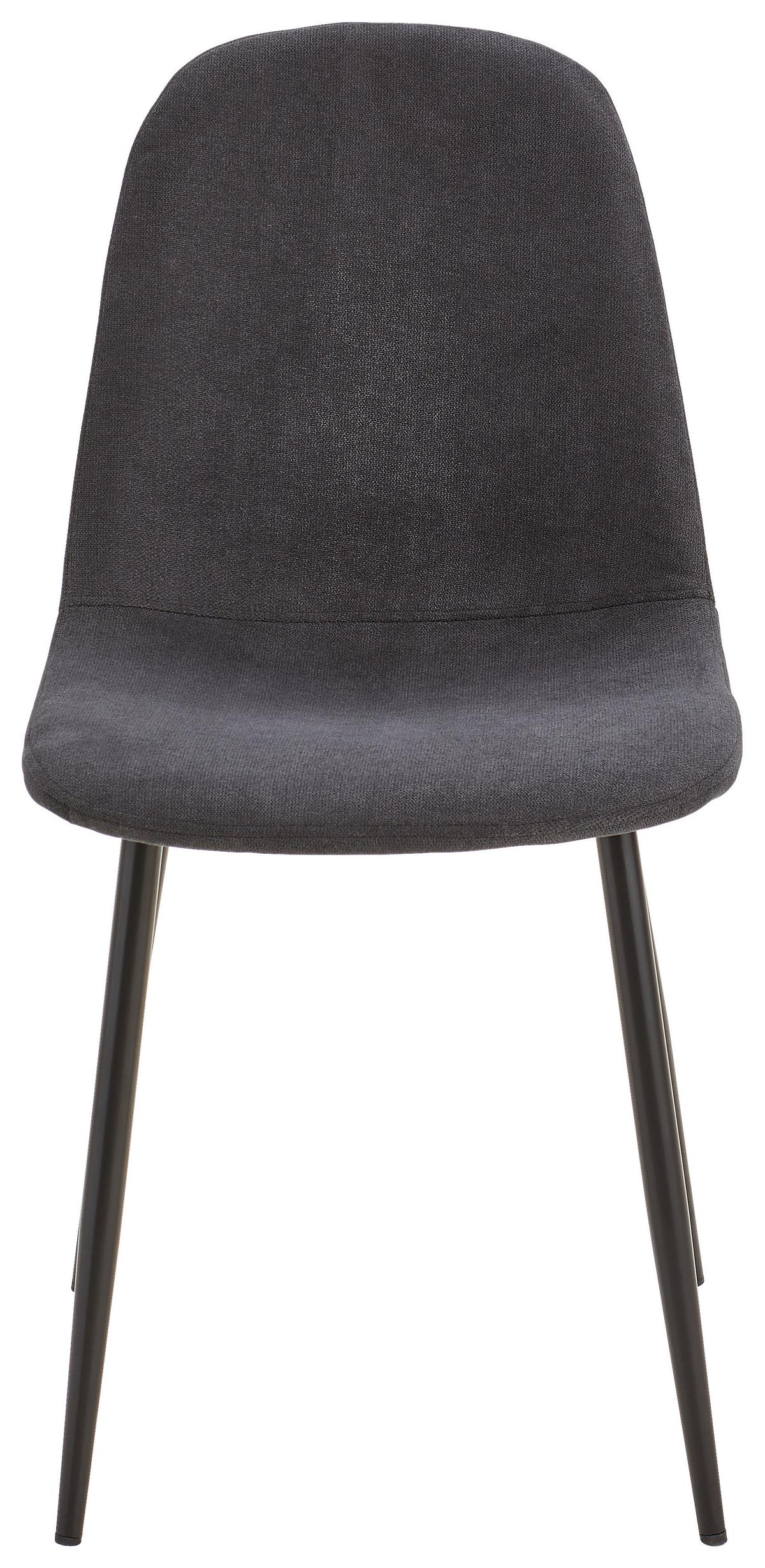 4er Stuhl-Set Lola Bezug: Mikrofaser Schwarz 4er-Set - Schwarz, Basics, Textil/Metall (43/85/54cm) - P & B