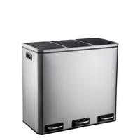 ABFALLEIMER Clean Silberfarben B: 61cm - Silberfarben/Schwarz, MODERN, Kunststoff/Metall (61/56/31.5cm) - MID.YOU