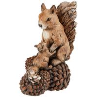 Dekofigur Eichhörnchen H: 37,7 Cm Naturstein Für Indoor - Braun, KONVENTIONELL, Stein (32,3/19/37,7cm) - Ondega