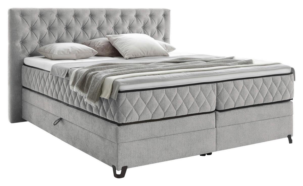 Boxspringbett Carmen A Silber 160x200 Cm - Türkis/Silberfarben, KONVENTIONELL, Holz/Holzwerkstoff (160/200cm) - James Wood