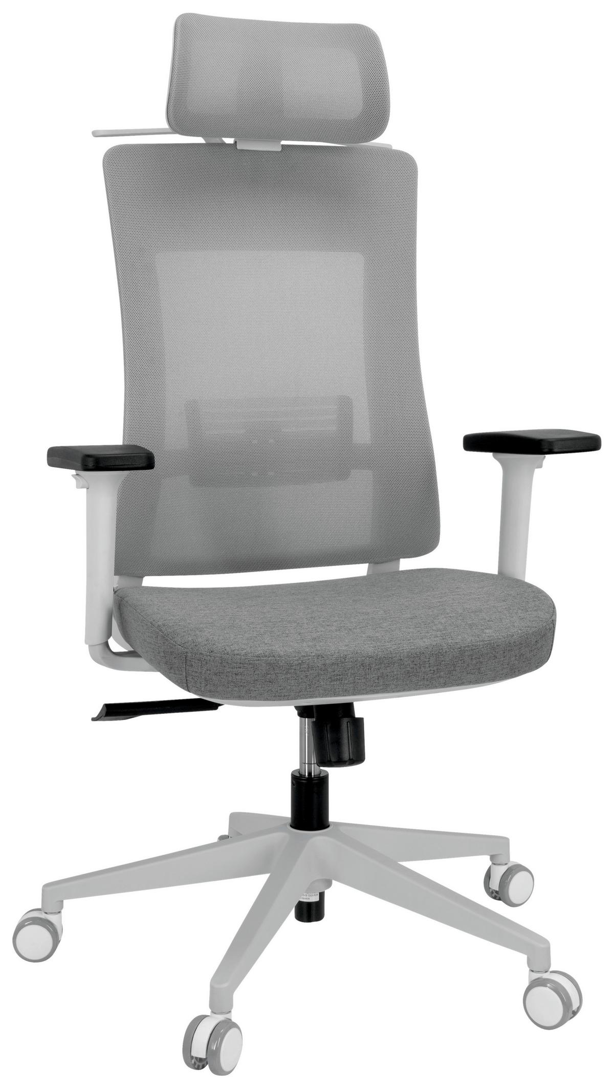 Drehstuhl Comfio Wmh mit Armstützen Grau - Grau, Basics, Kunststoff/Textil (66/120/60cm) - MID.YOU