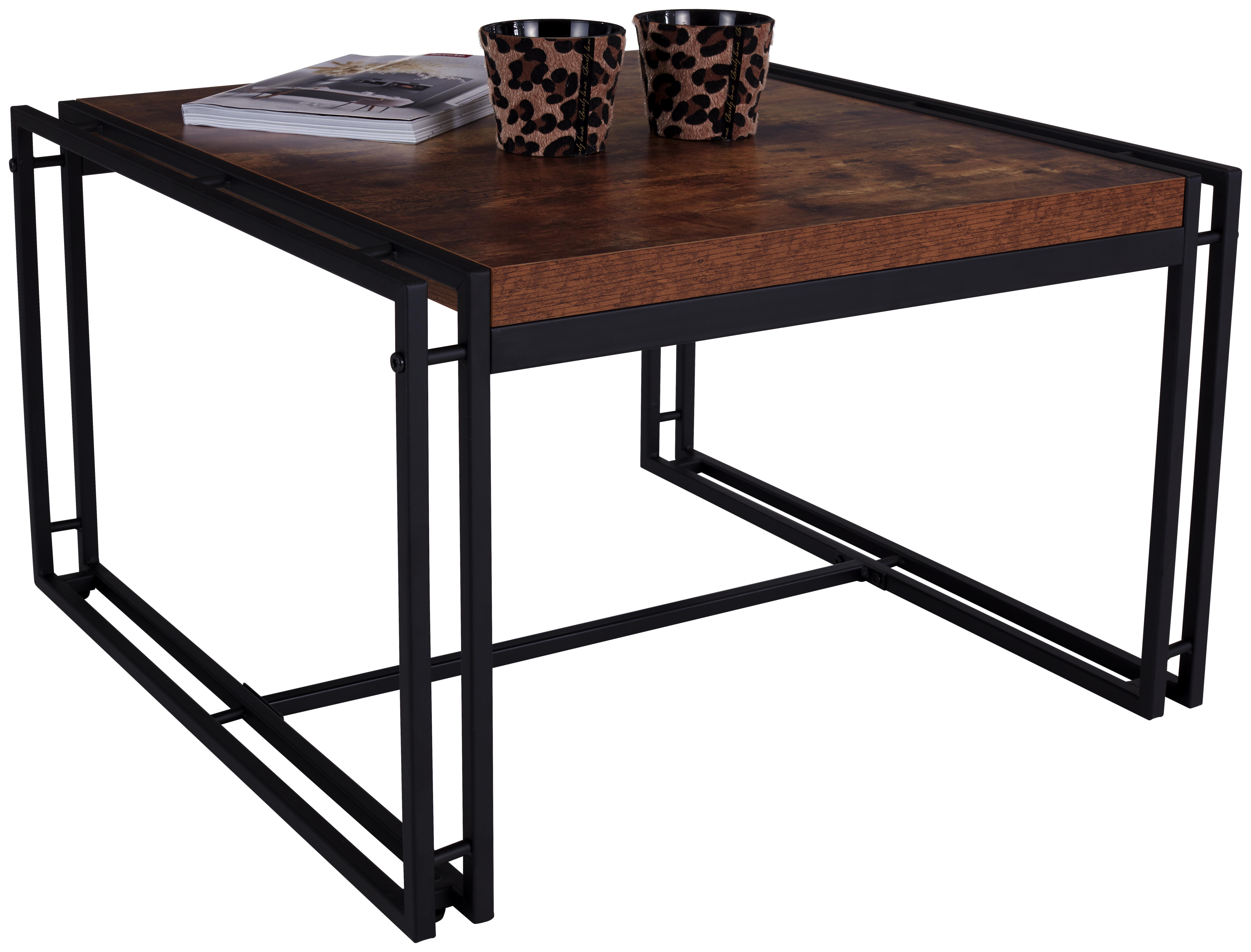 Couchtisch Bistro - Schwarz/Naturfarben, MODERN, Holzwerkstoff/Kunststoff (72/45/72cm)