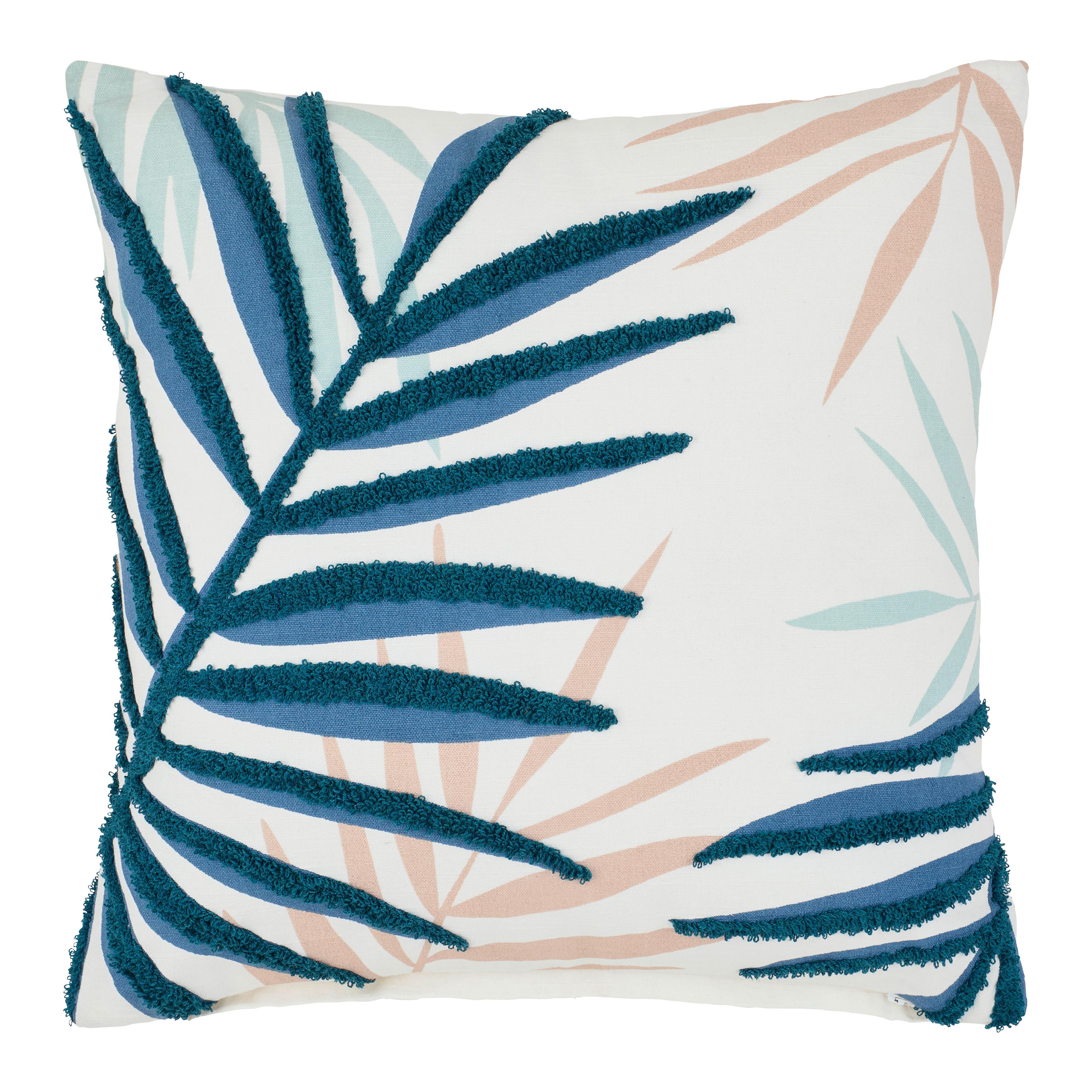 DEKORAČNÍ POLŠTÁŘ BLÄTTER - modrá/béžová, Konvenční, textil (45/45cm) - Mömax