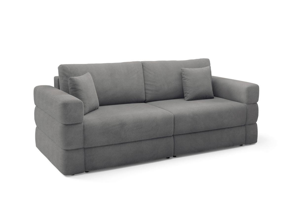 Schlafsofa Terazzo Dunkelgrau B: 254cm - Dunkelgrau/Schwarz, Design, Textil (254/93/167cm) - Livetastic