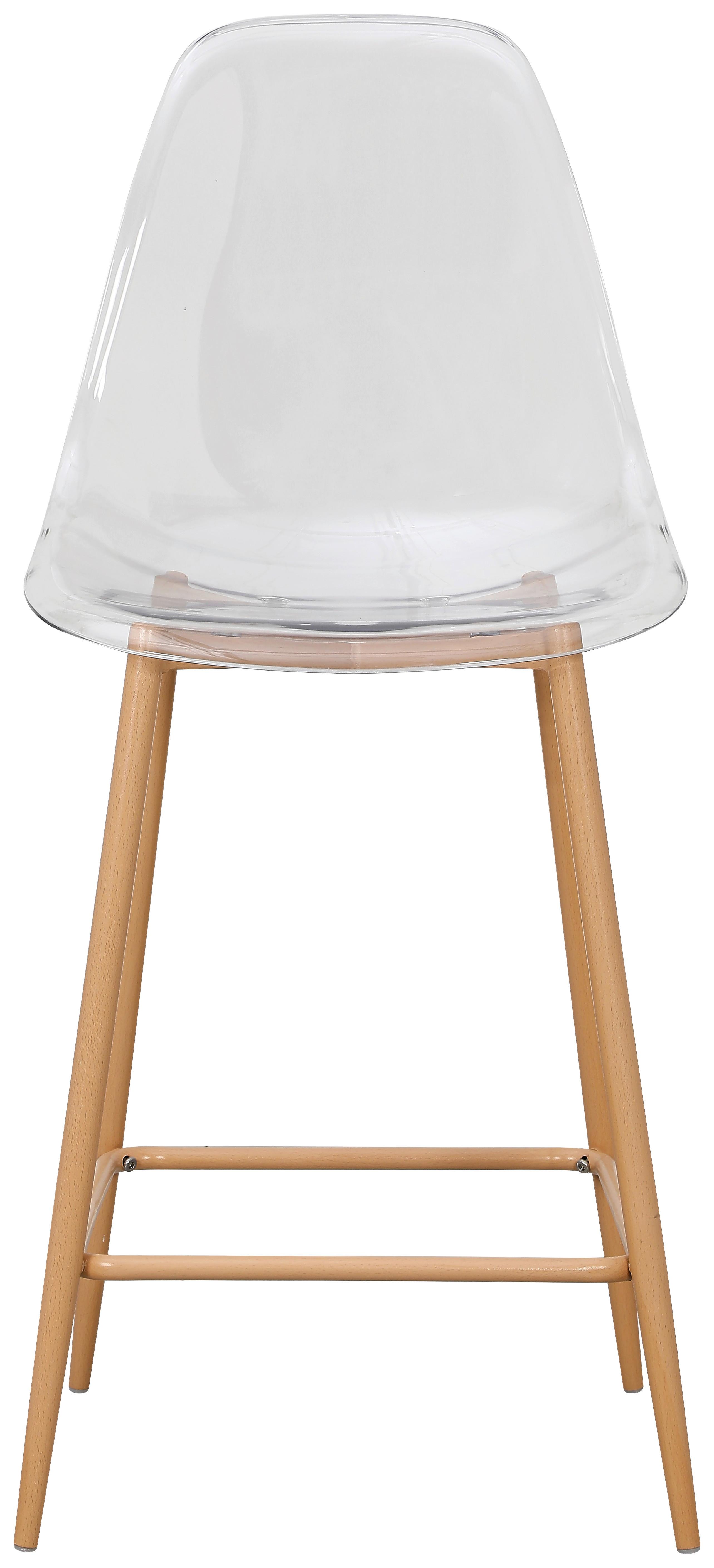 Barhocker Wilhelm Transparent - Transparent/Naturfarben, MODERN, Kunststoff/Metall (47/104/51cm) - MID.YOU