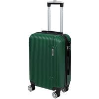 Reisekoffer Palermo 4 Rollen Hartschale, Größe S - Dunkelgrün, Design, Kunststoff/Textil (36/23/55cm) - Luca Bessoni