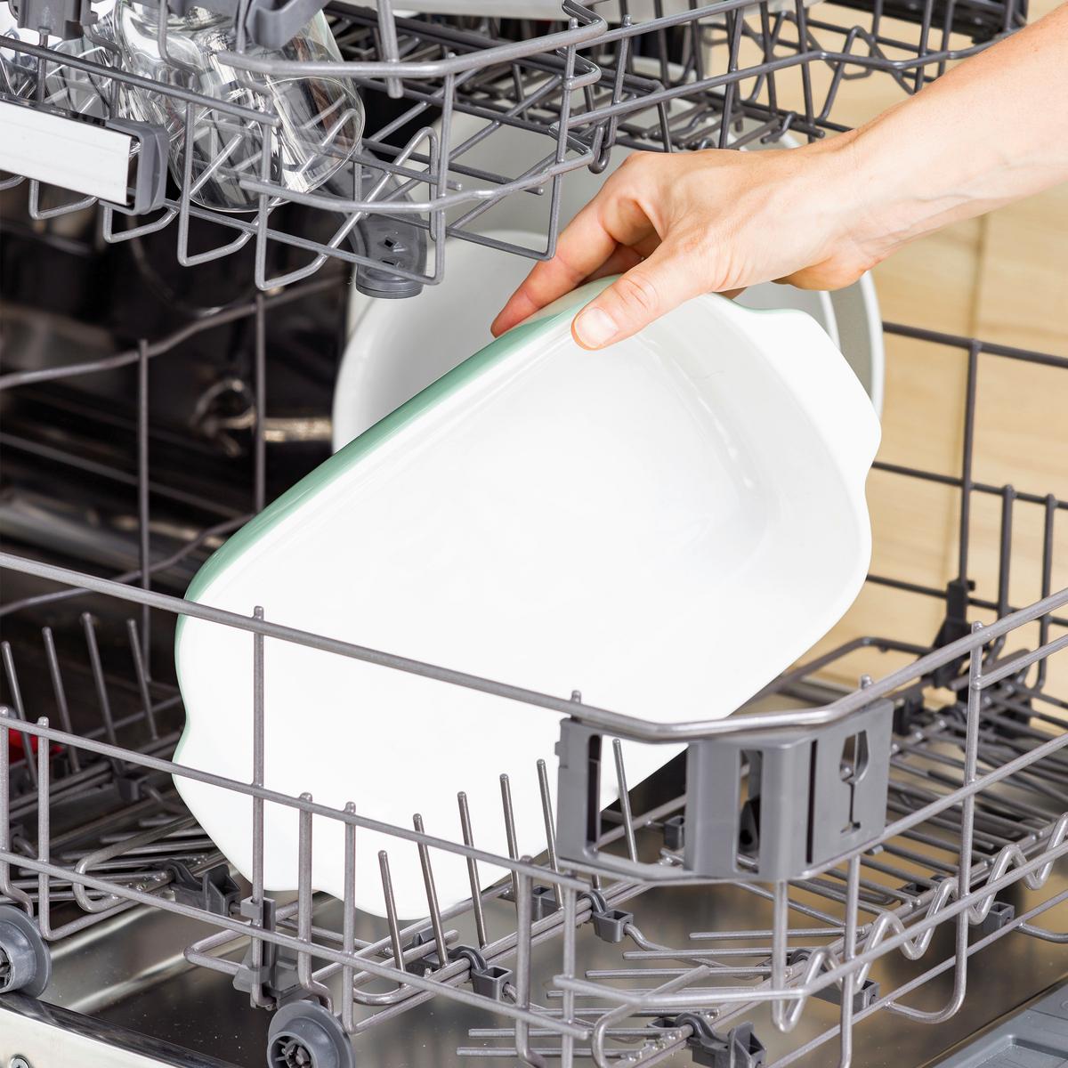 Auflaufform Stoneware Weiß/hellgrün B: 24 Cm - Weiß/Hellgrün, Basics, Naturmaterialien/Keramik (24cm) - Kitchenaid