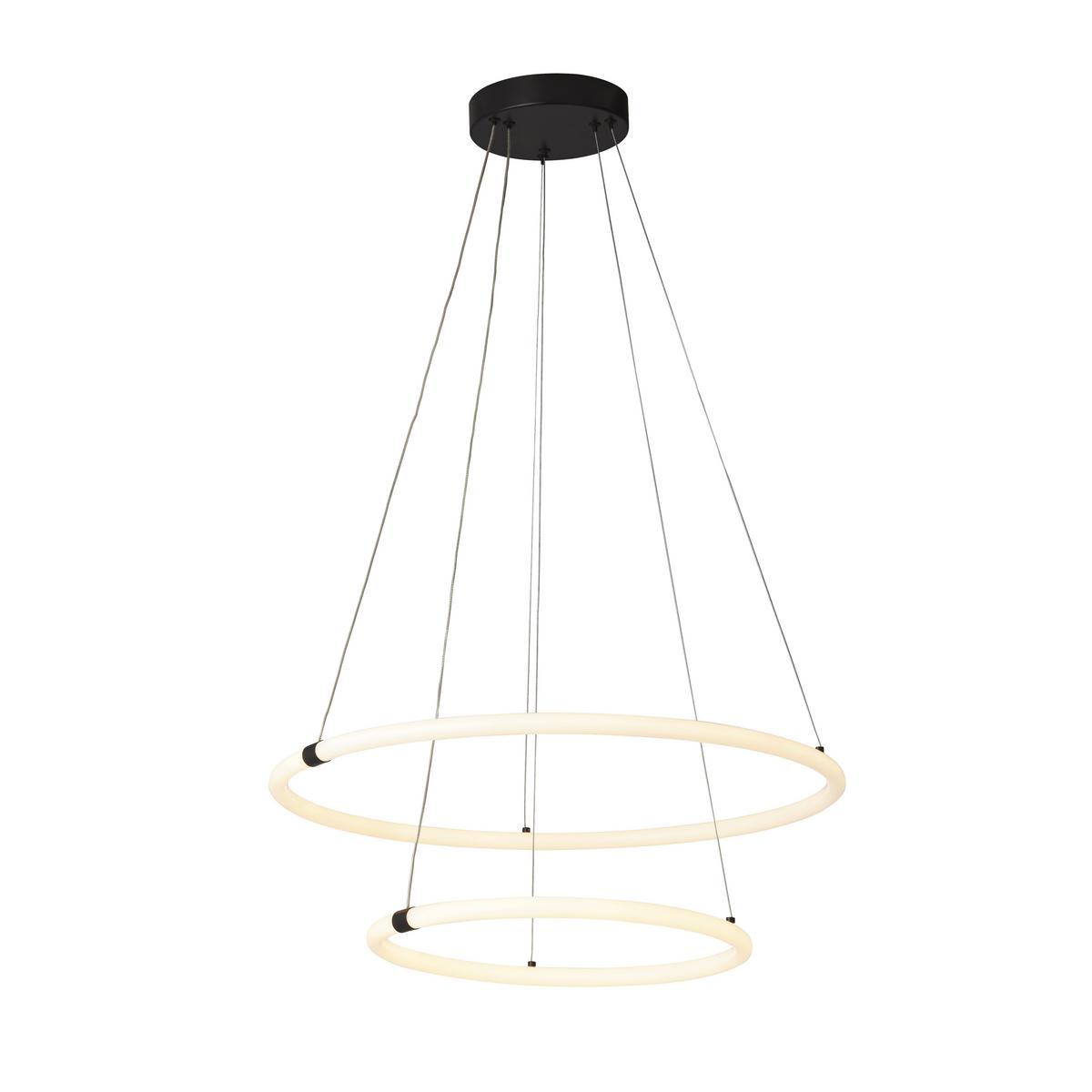 LED-Pendelleuchte 40176-2bk - Schwarz/Weiß, Design, Kunststoff/Metall (59/120cm)