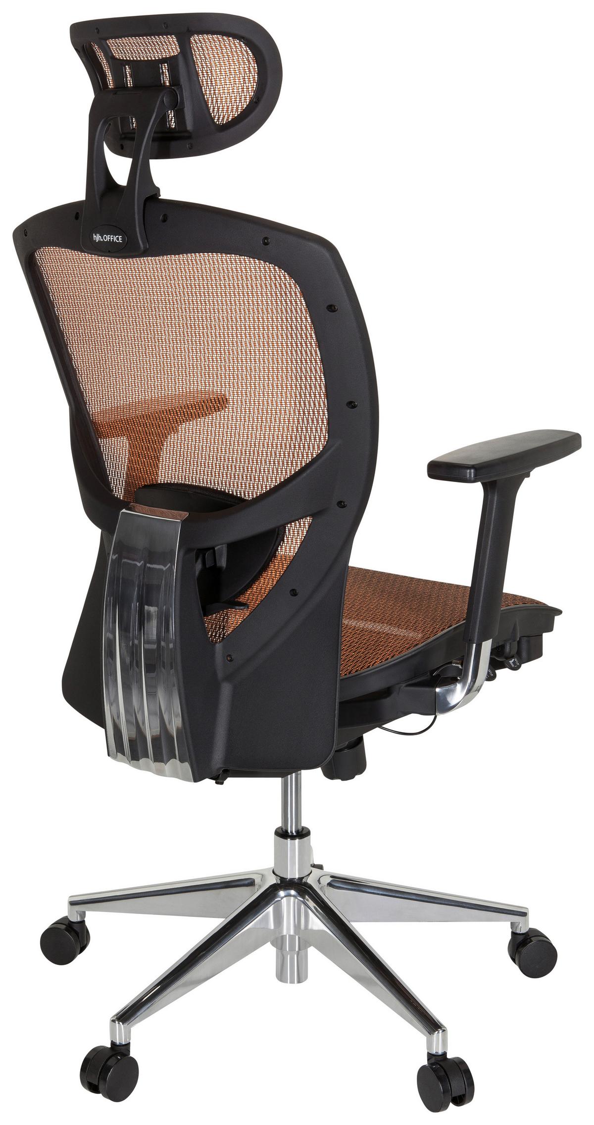 Bürostuhl Venus One Orange/schwarz Bis 120 Kg - Silberfarben/Schwarz, Basics, Kunststoff/Textil (61/148/48cm) - MID.YOU