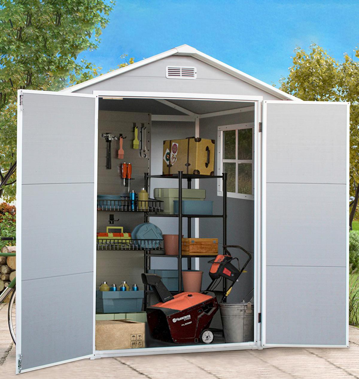 Gartenhaus Bayonne - Grau, MODERN, Kunststoff/Metall (182.5/220/103cm) - Homezone