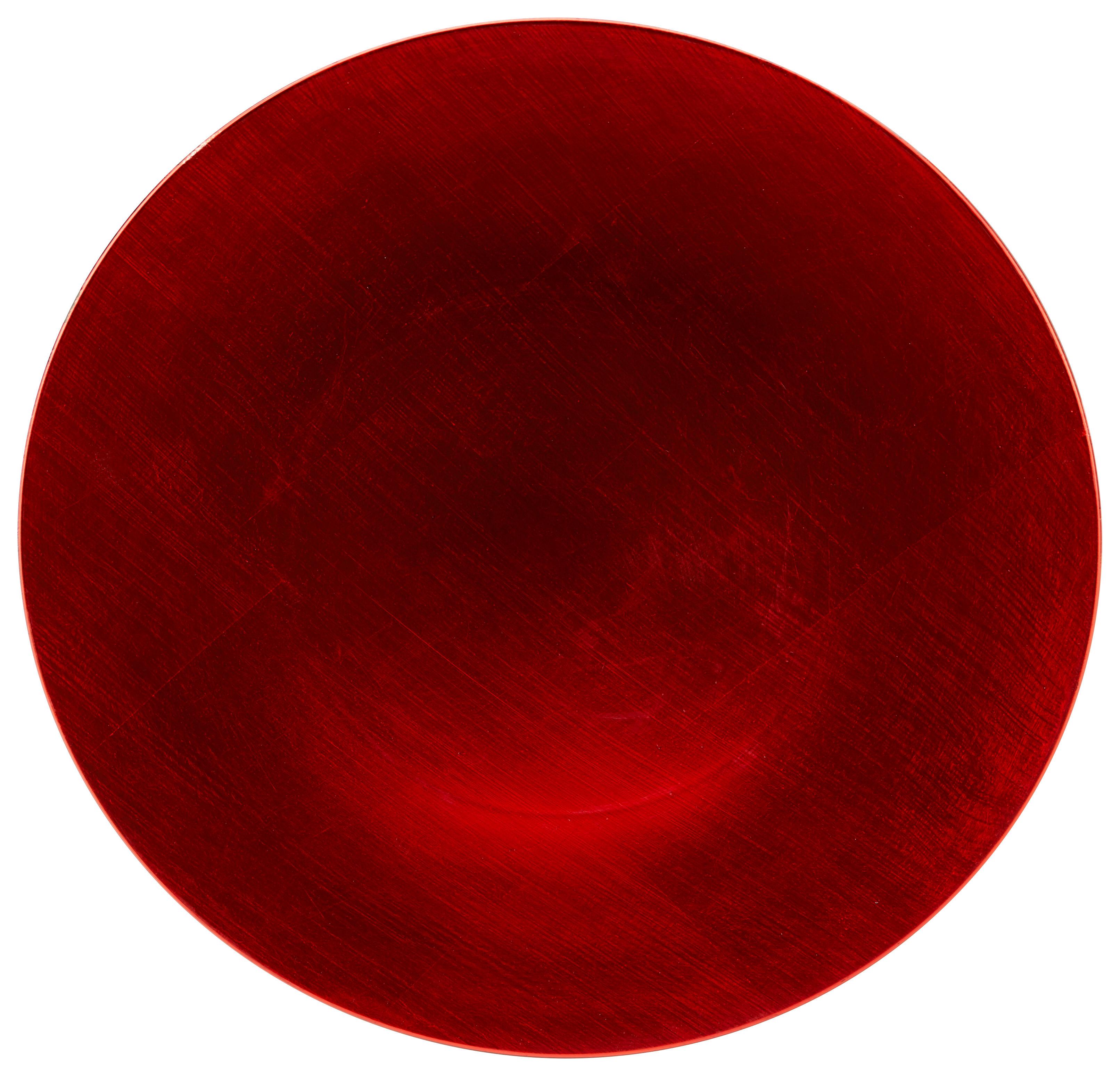 Dekoteller Roxana Rot/silber/ Gold Kunststoff D: 32 Cm