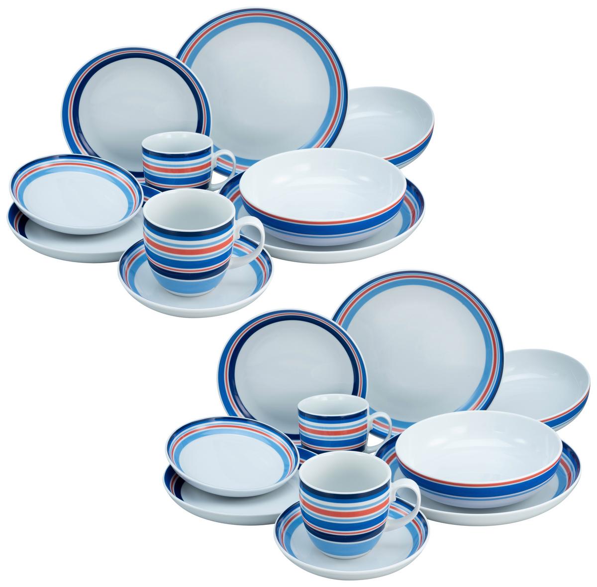 Kombiservice Keramik 2 Personen Geschirr Set - Multicolor, Basics, Keramik (37,5/23/30,5cm) - Creatable