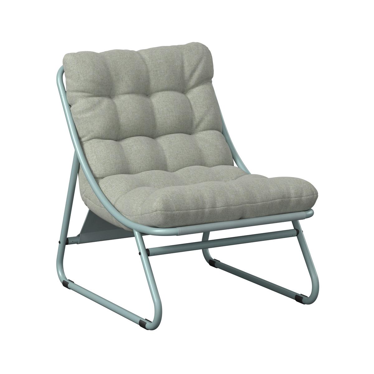 Loungesessel Ottawa - Weiß/Grün, MODERN, Textil/Metall (68/36/65cm) - Beldano