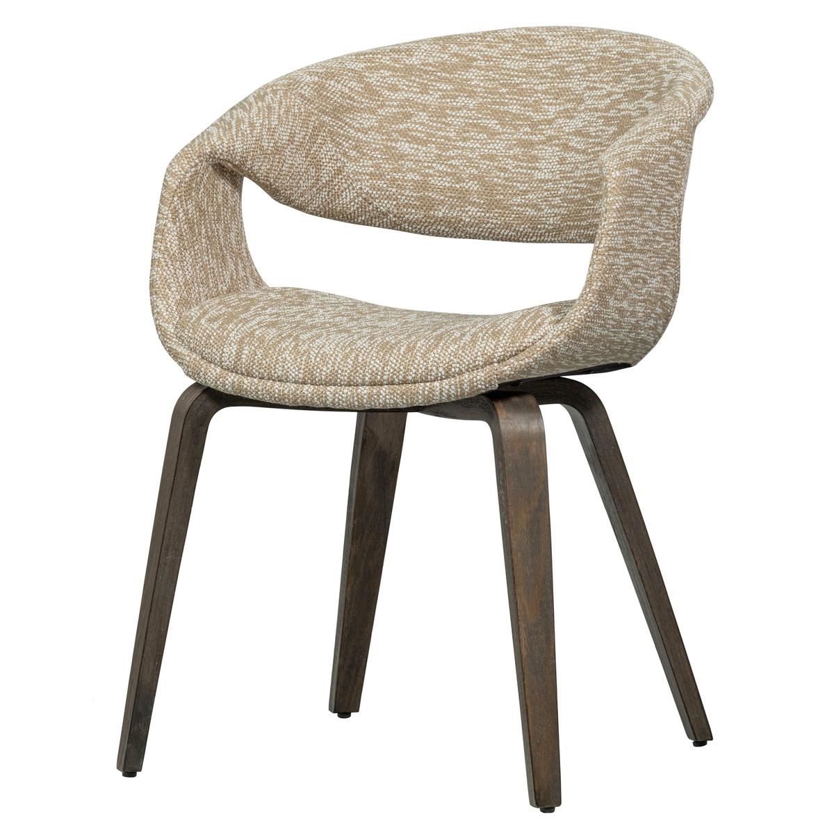 Armlehnstuhl-Set Yossi Sand/Dunkelbraun B: 57cm - Sandfarben/Dunkelbraun, MODERN, Holzwerkstoff/Textil (57/78/57cm) - Livetastic