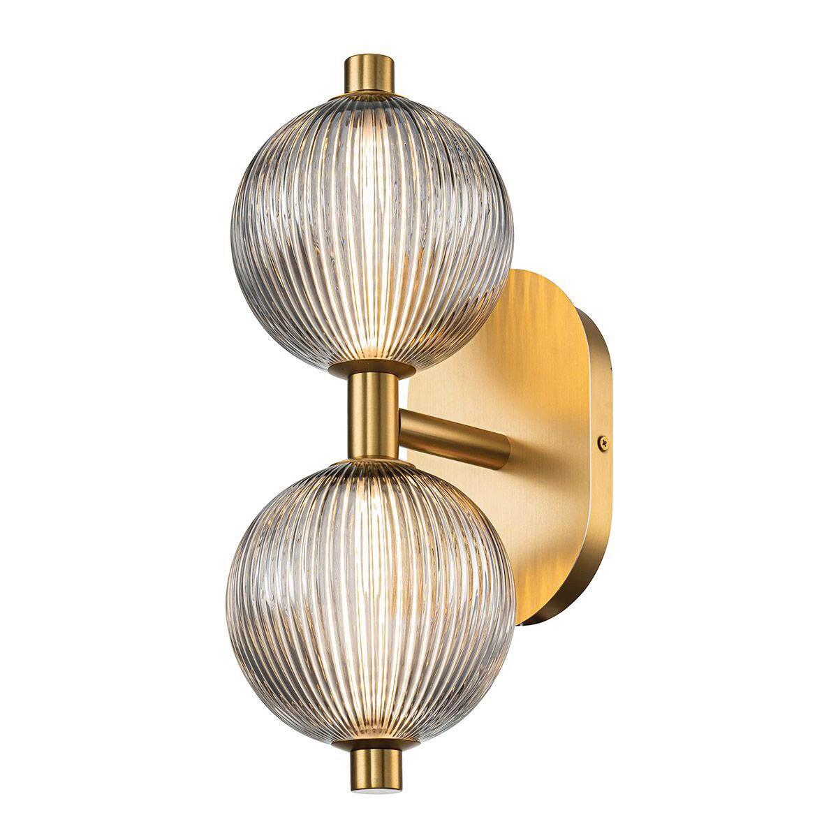 Falilámpa Qn-Palmas-2w-Bg - aranyszínű, Konventionell, üveg/fém (15,1/39/20,3cm) - Elstead Lighting