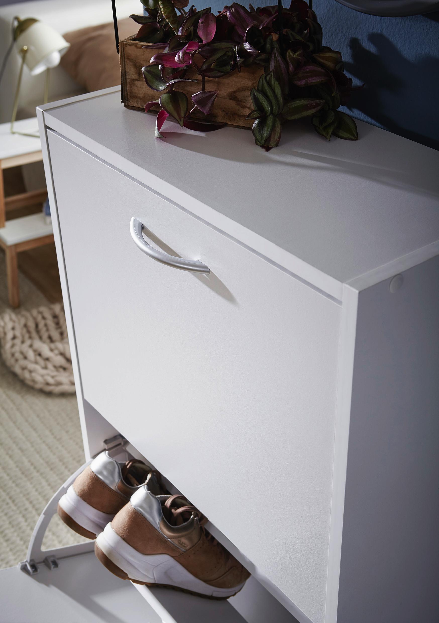 Weißer Schuhkipper mit 3 Klappen