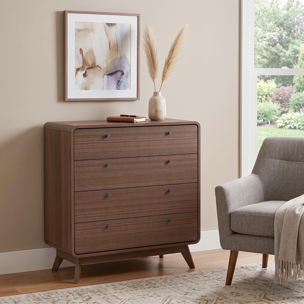 Kommode Cassie Braun/Walnussfarben 80 cm - Walnussfarben/Braun, Design, Holzwerkstoff (80/88/39cm) - MID.YOU
