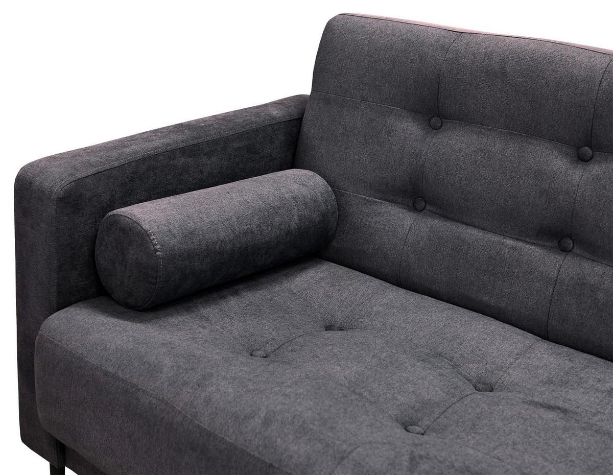 Schlafsofa Seattle Dunkelgrau B: 223cm - Dunkelgrau/Schwarz, Design, Textil (223/89/86cm) - P & B