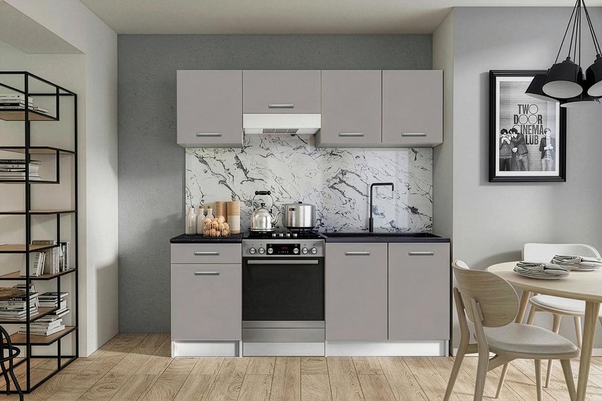 Konyhablokk Katrin  *TOP ÁR* - fehér/szürke, Modern (170cm) - Best Price