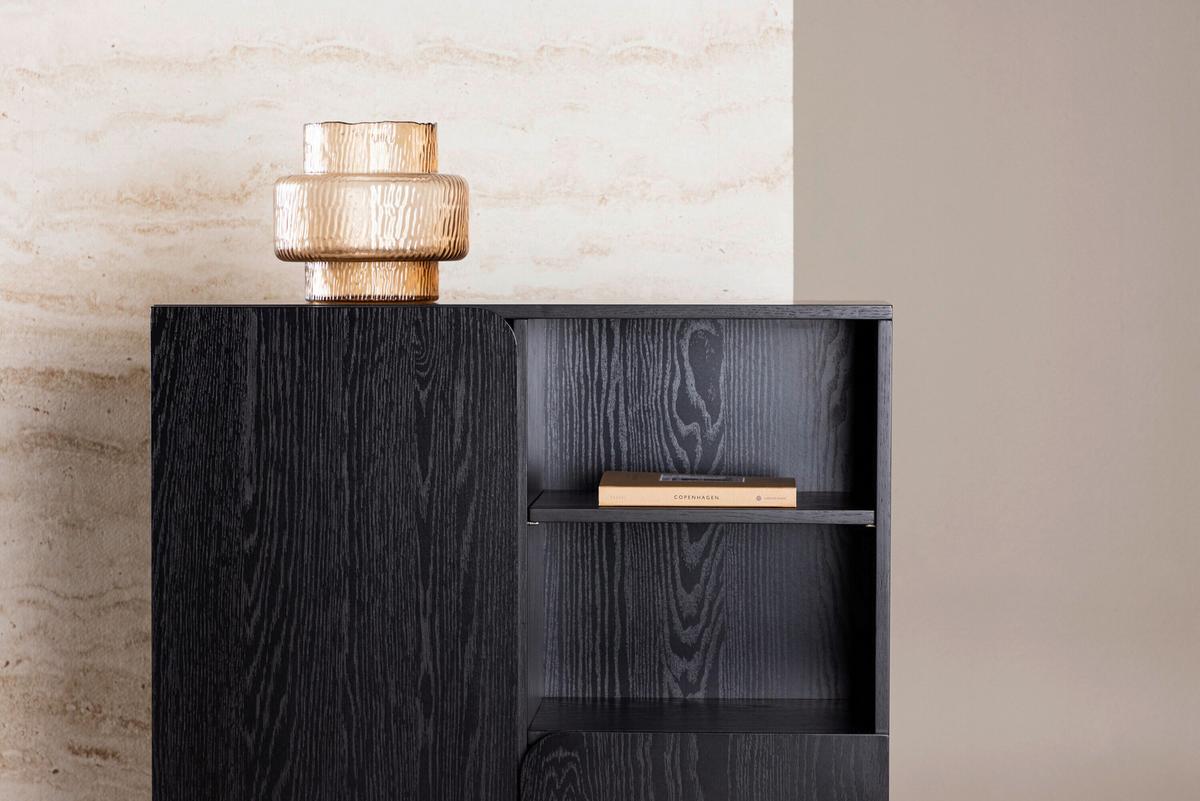 Kommode Tyresö Schwarz B: 80cm - Schwarz, MODERN, Holz (80/110/30cm) - Livetastic