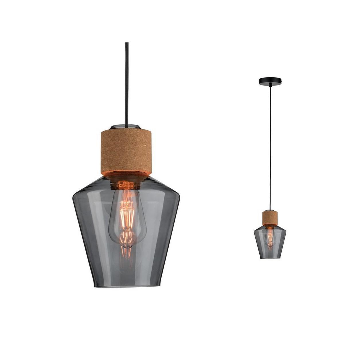 Hängeleuchte Neordic Elia 1-Flammig, dimmbar - Schwarz, KONVENTIONELL, Glas/Metall (18cm) - Paulmann