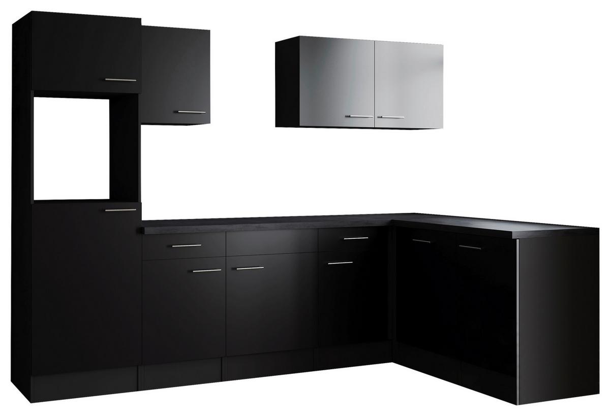 Eckküche Oliver Grau, Schwarz S: 280x172 Cm - Schwarz/Grau, Design, Holzwerkstoff (280/172cm) - Respekta