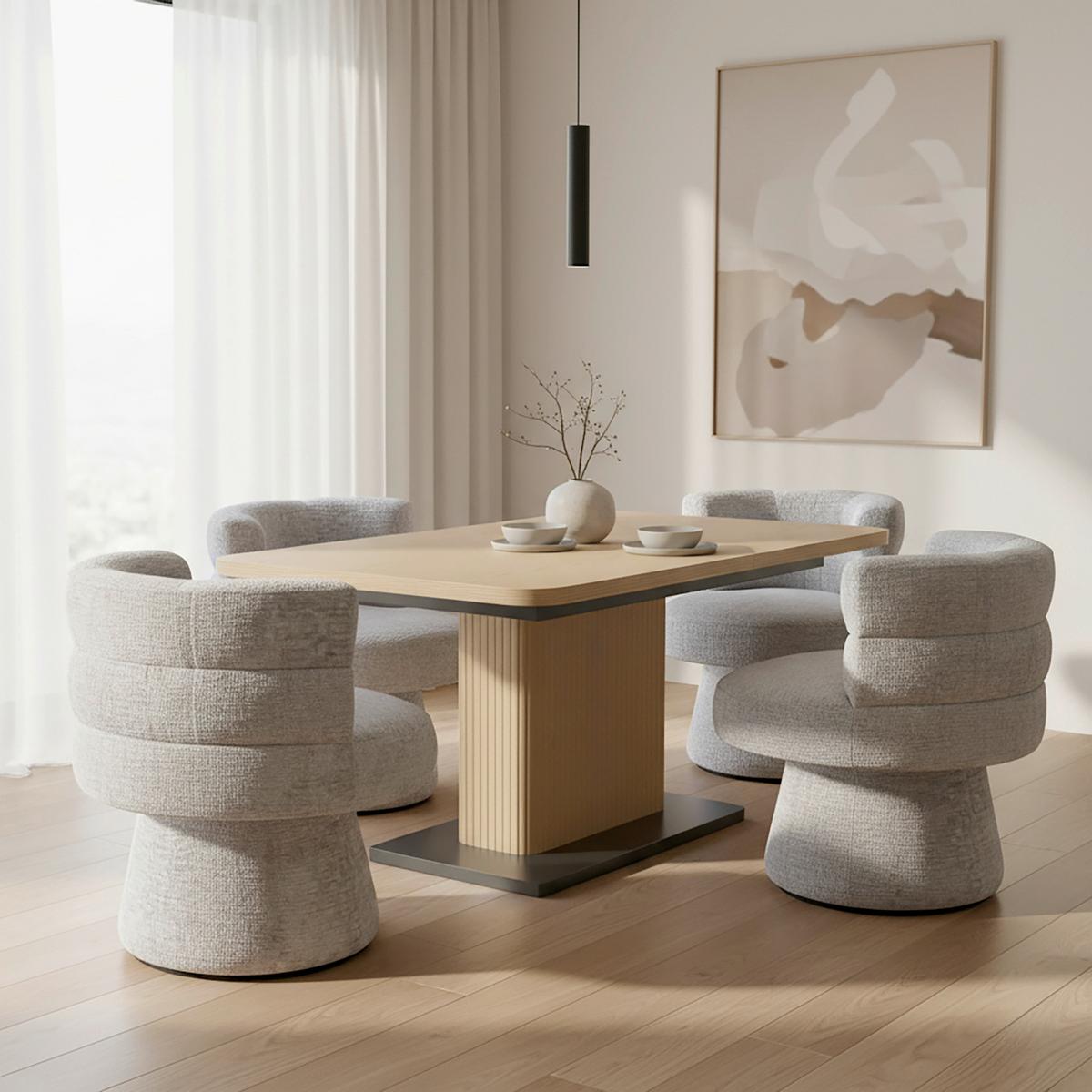 STOLIČKA JULINA - sivá, Modern, drevo/textil (71/74/72cm) - Bessagi Home