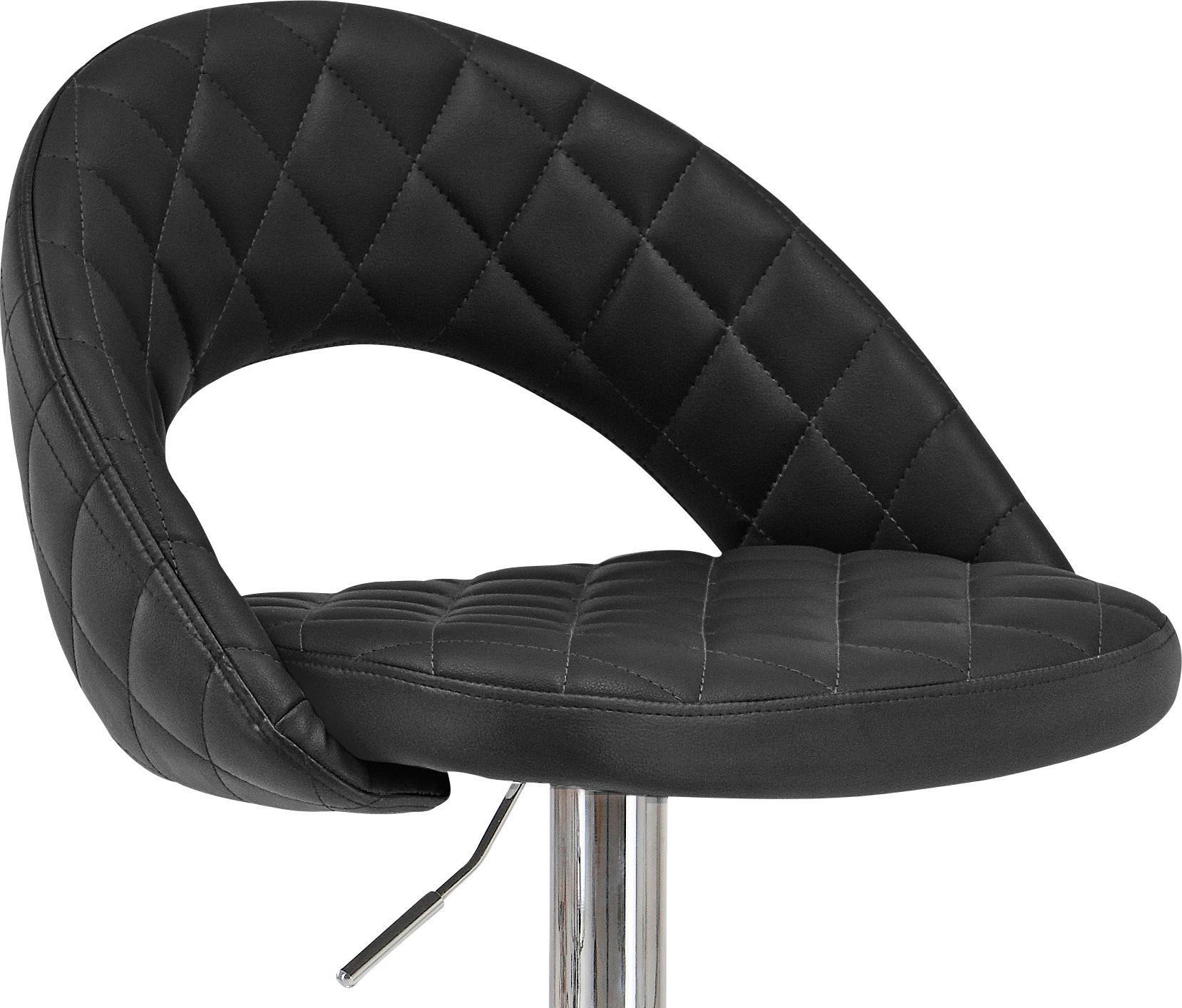 Barhocker Höhenverstellbar Mit Lehne Martin Schwarz/chrom - Chromfarben/Schwarz, MODERN, Textil/Metall (55/89-110/53cm)