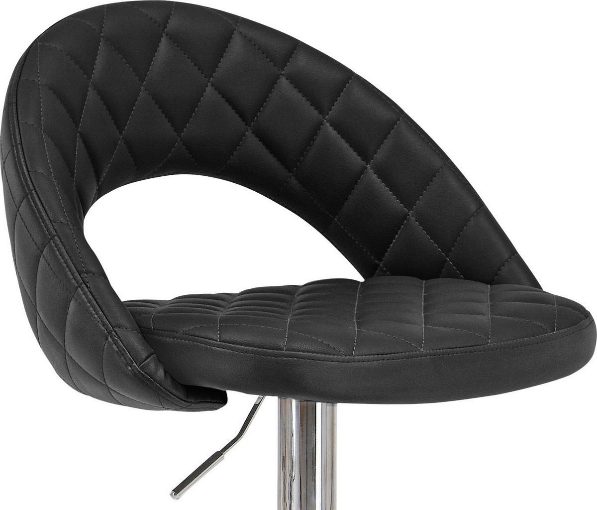 Barhocker Höhenverstellbar Mit Lehne Martin Schwarz/chrom - Chromfarben/Schwarz, MODERN, Textil/Metall (55/89-110/53cm)