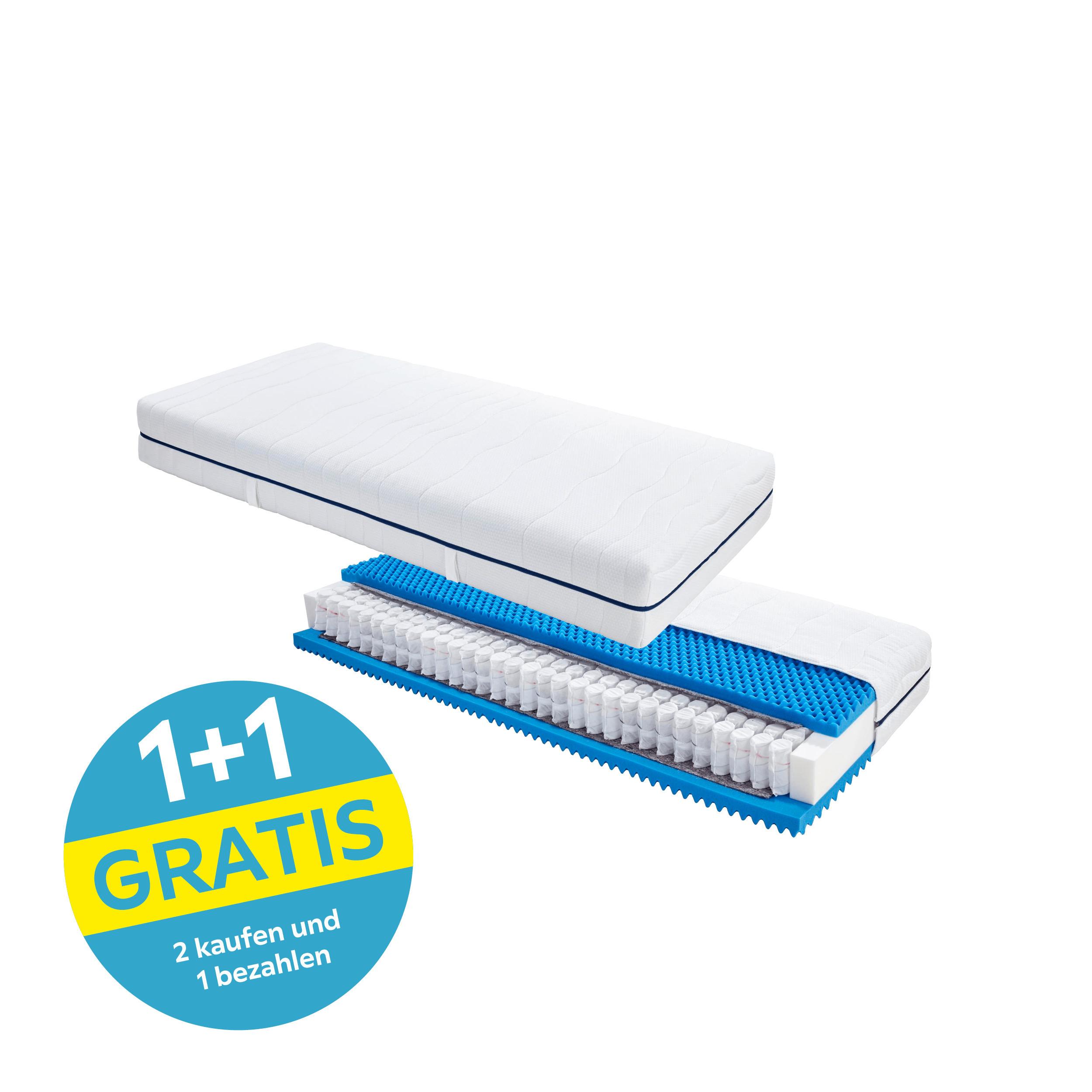 Taschenfederkernmatratze Comfort Dream 90x200 cm H2 - Weiß, KONVENTIONELL, Textil/Metall (90/200cm) - Primatex