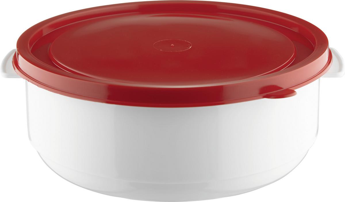 Mikrowellenschüssel Kunststoff Weiß Ricco D/H: 15,5/8,4 cm - Rot/Weiß, KONVENTIONELL, Kunststoff (15,5/8,4cm)