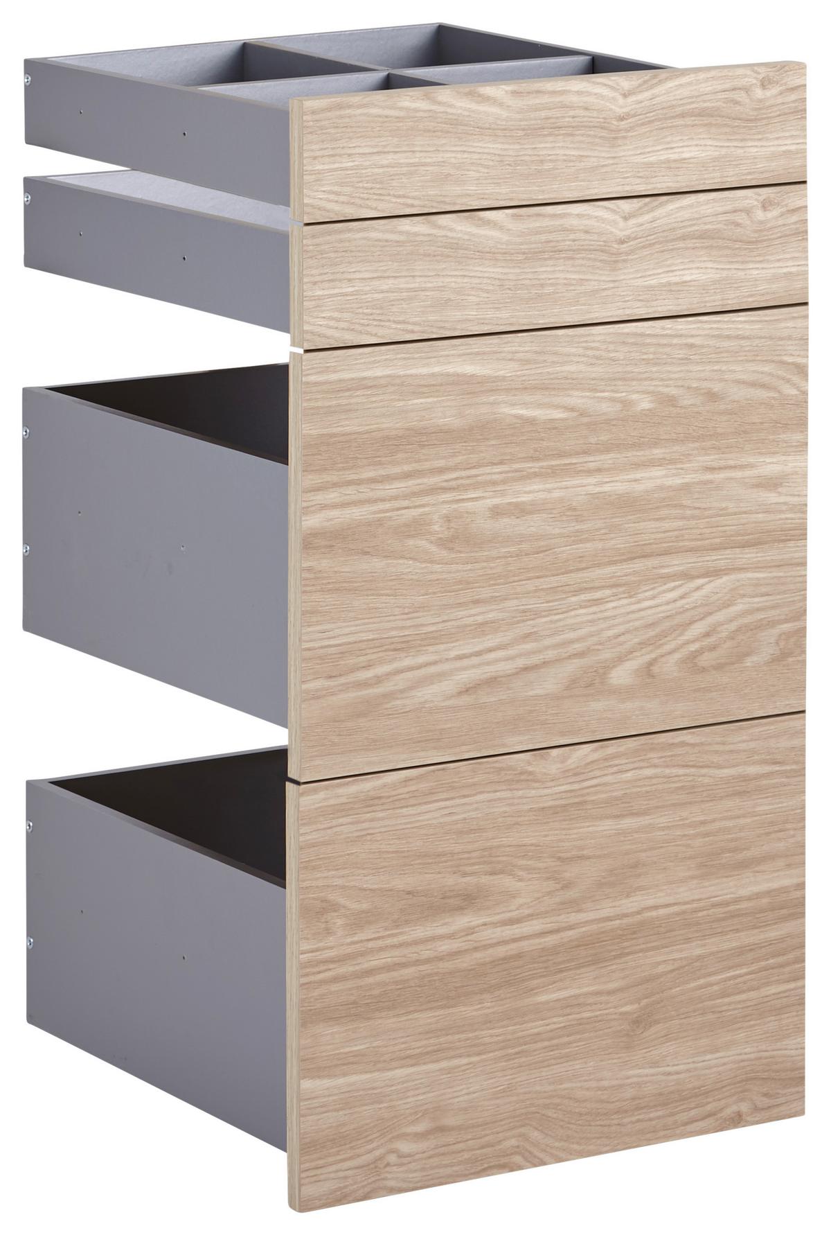 Schubladeneinsatz Unit Eiche B: 45,3 Cm 4 Fächer - MODERN, Holzwerkstoff (45,3/83/47cm) - Ondega