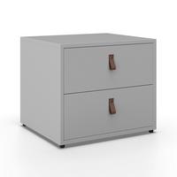 Noční stolek MICK - bílá/černá, Moderní, kompozitní dřevo/plast (46/40/40cm) - Modern Living